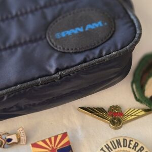 Vtg. Memorabilia Pins & Patches Included In PanAm Pouch